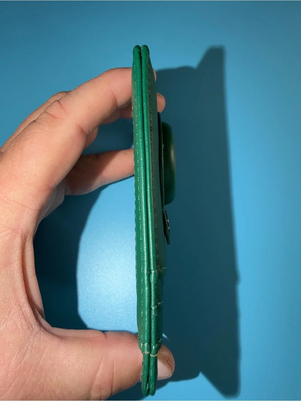 Green Leather Card Holder Wallet